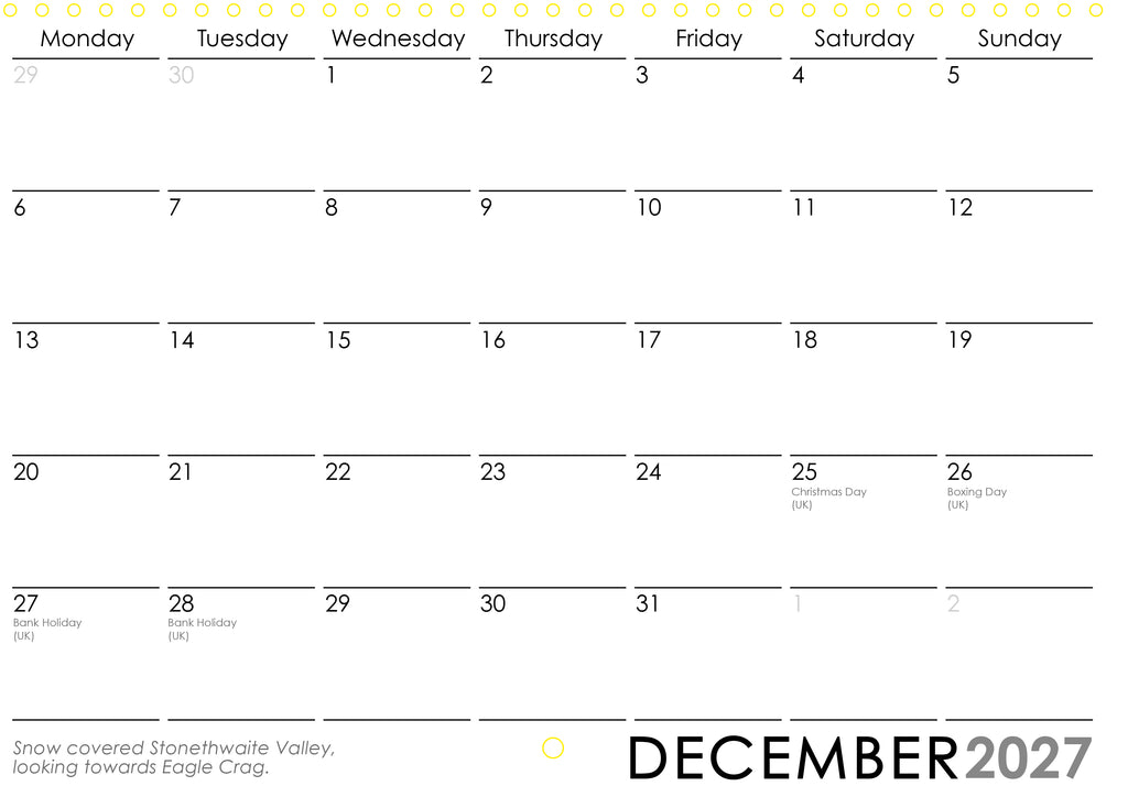 The English Lake District Wall Calendar