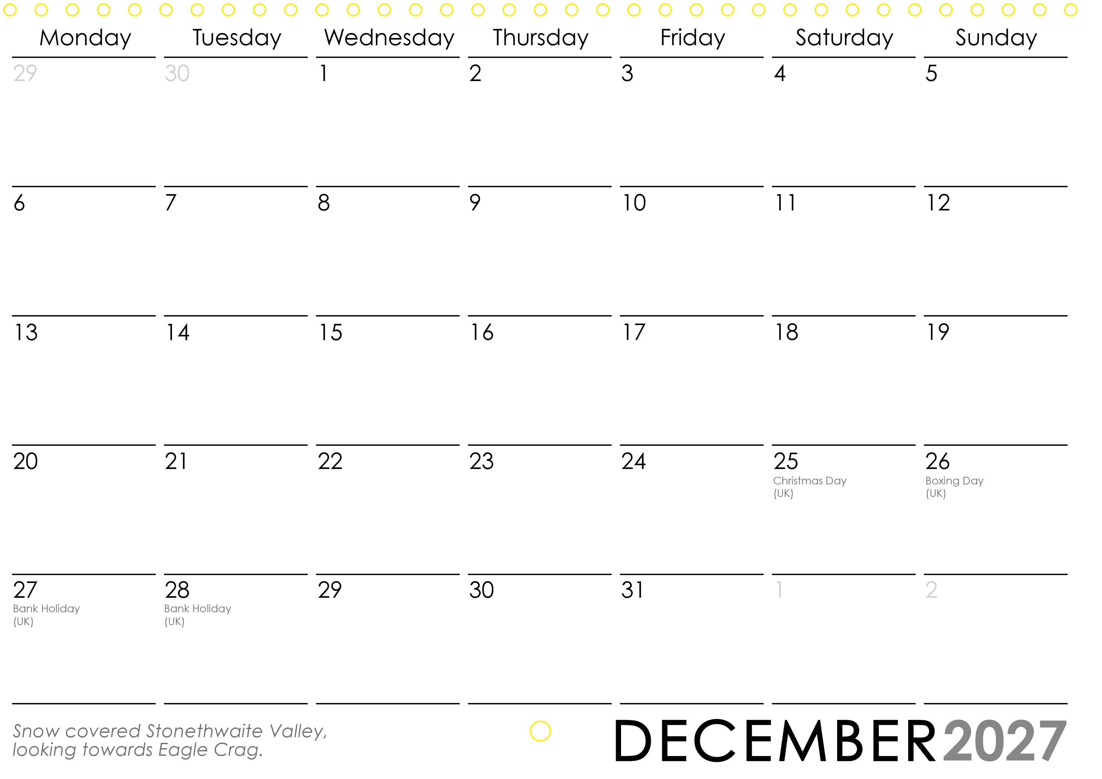 The English Lake District Wall Calendar