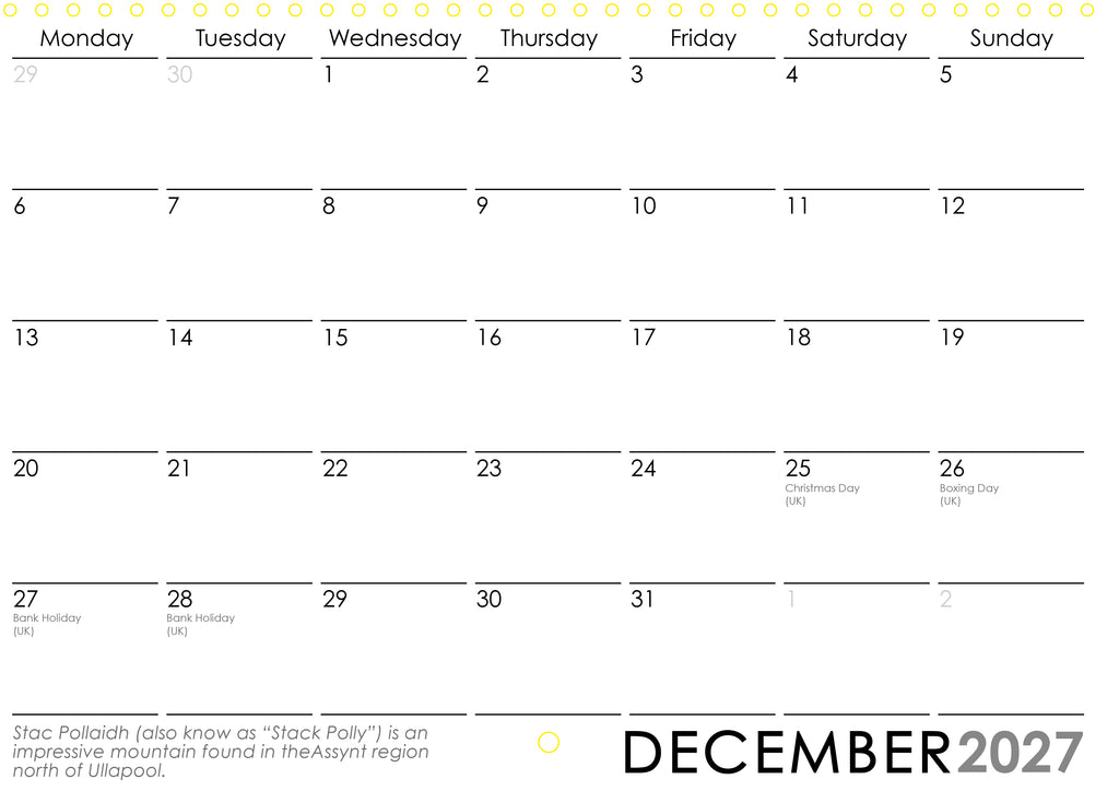 Scottish Highlands & Islands Wall Calendar