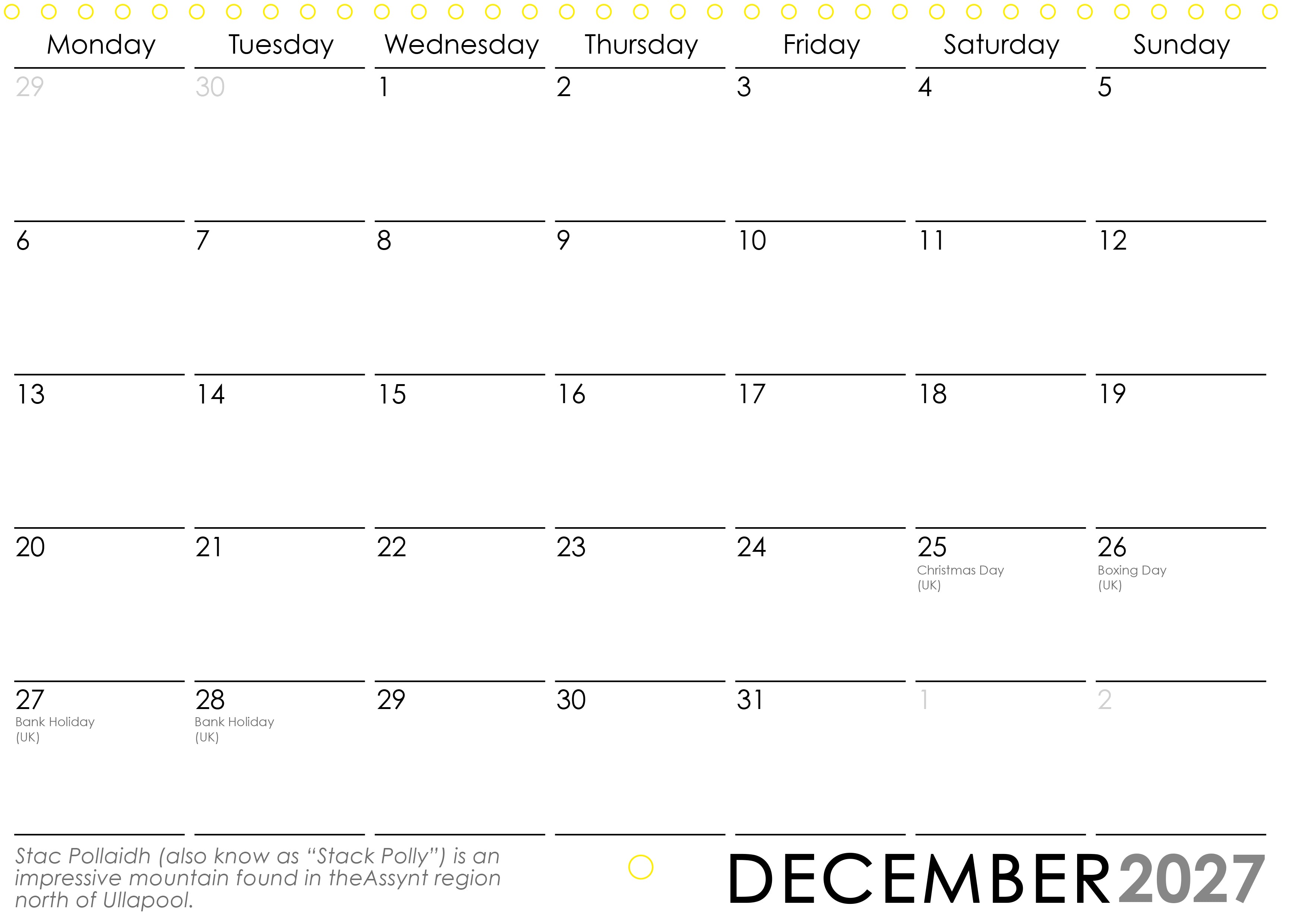 Scottish Highlands & Islands Wall Calendar