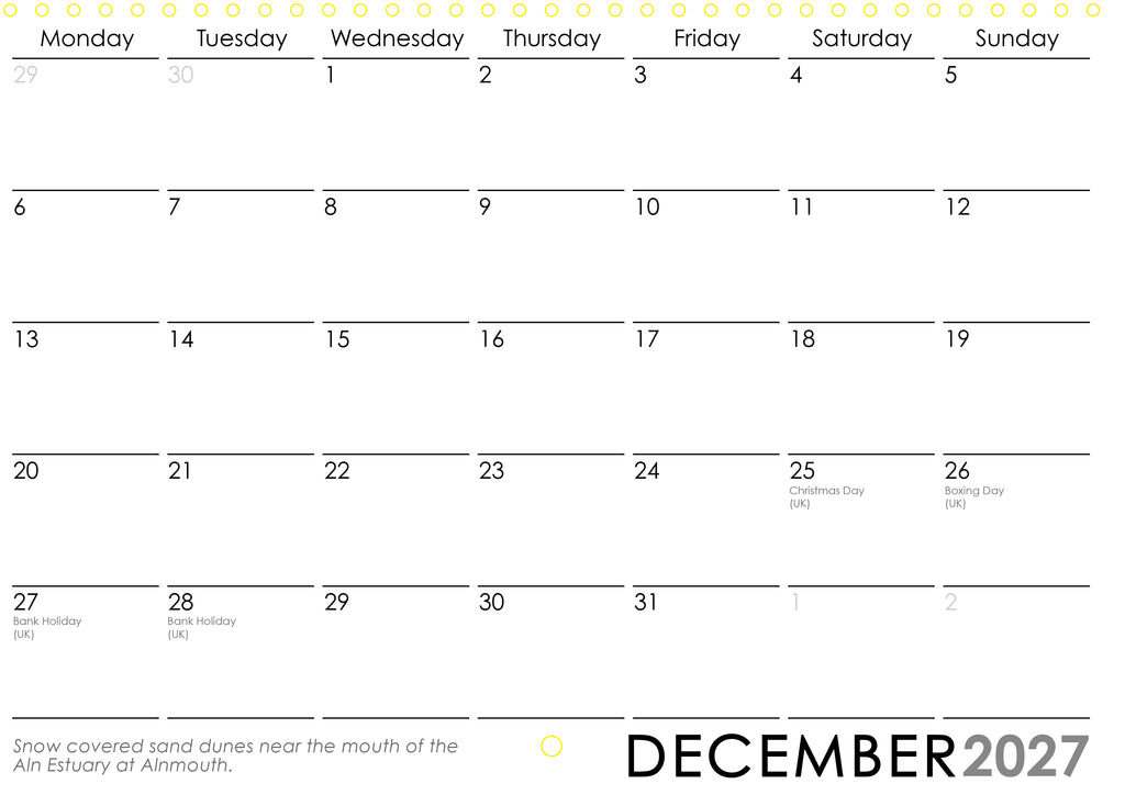 Northumberland Wall Calendar