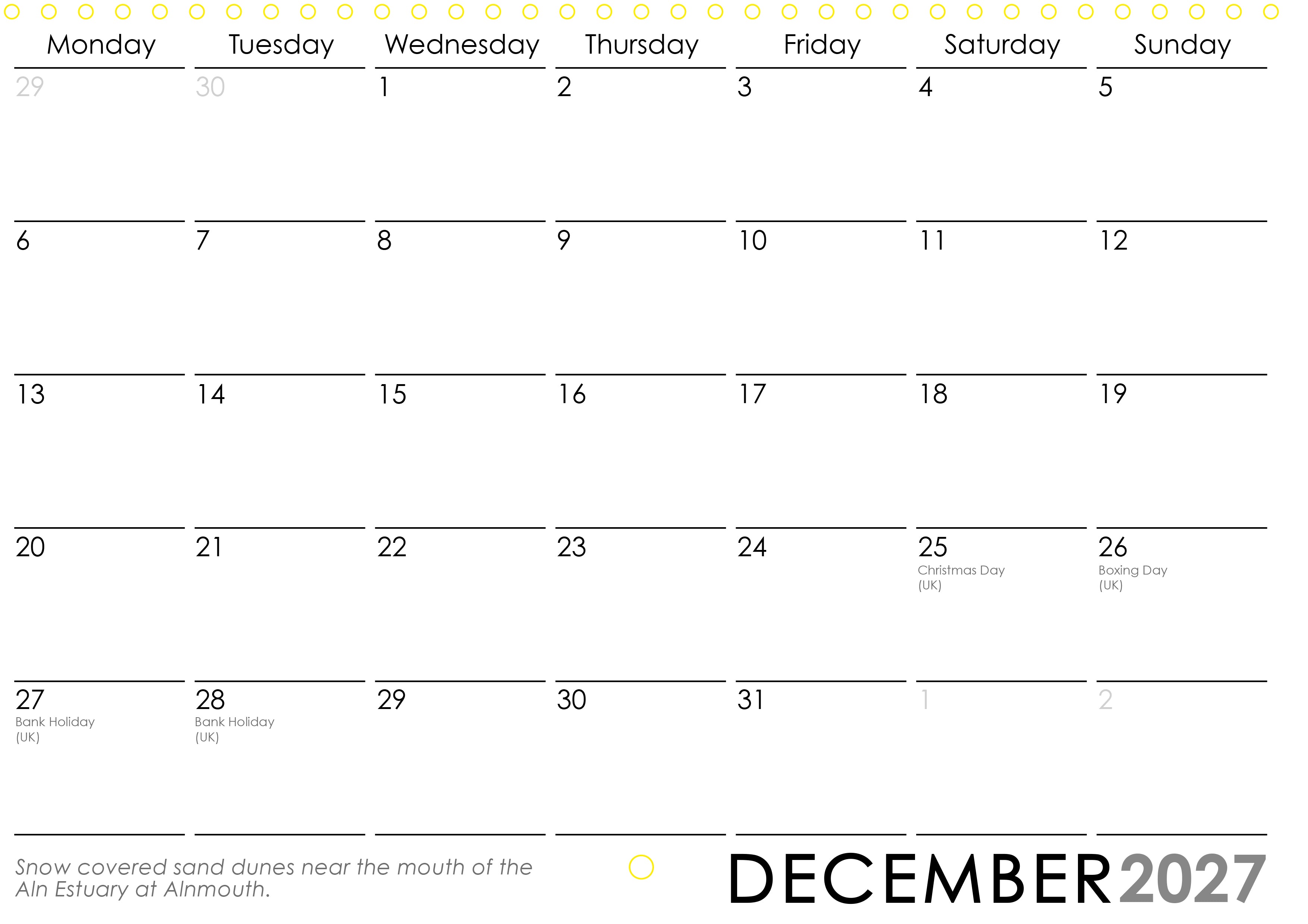 Northumberland Wall Calendar